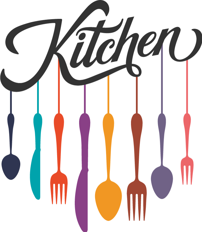 Kitchen vinyl rug with fork and spoon design - TenStickers