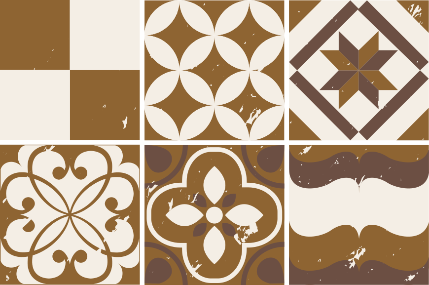 Kitchen vinyl rug in brown cement design - TenStickers