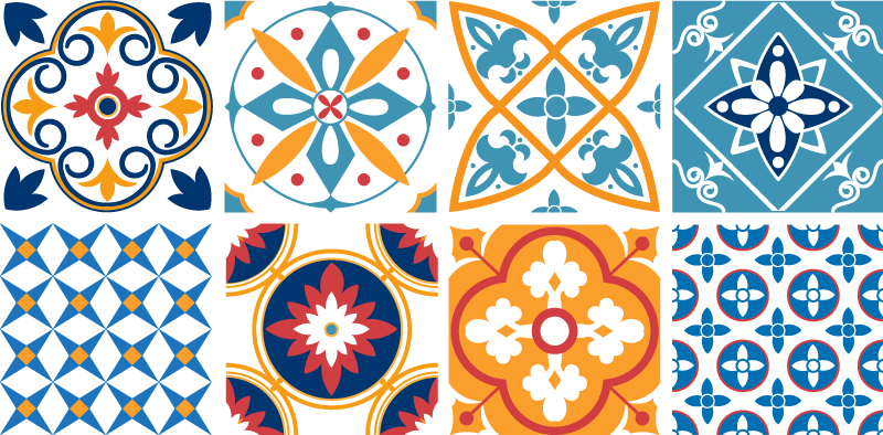 Kitchen vinyl rug sevrinia cement tile design - TenStickers