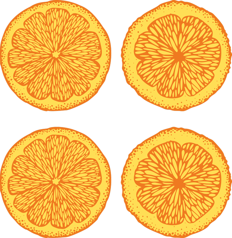 Kitchen vinyl rug with orange hand-drawn pattern stickers - TenStickers