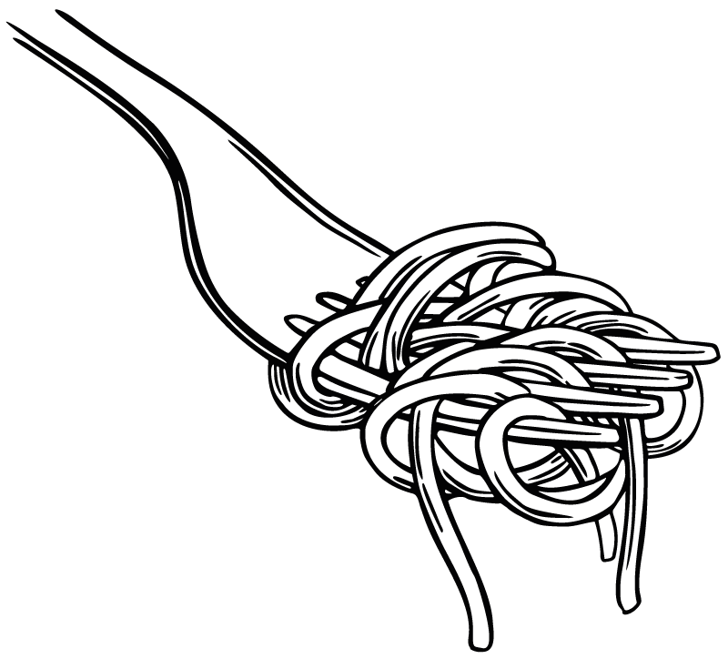 Kitchen vinyl rug with spaghetti fork design - TenStickers