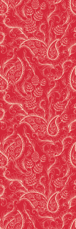 Kitchen vinyl rug paisley illustration fridge - TenStickers