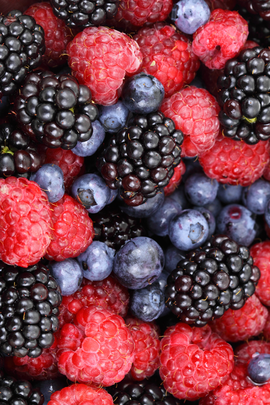 Blue berries kitchen vinyl rug - TenStickers