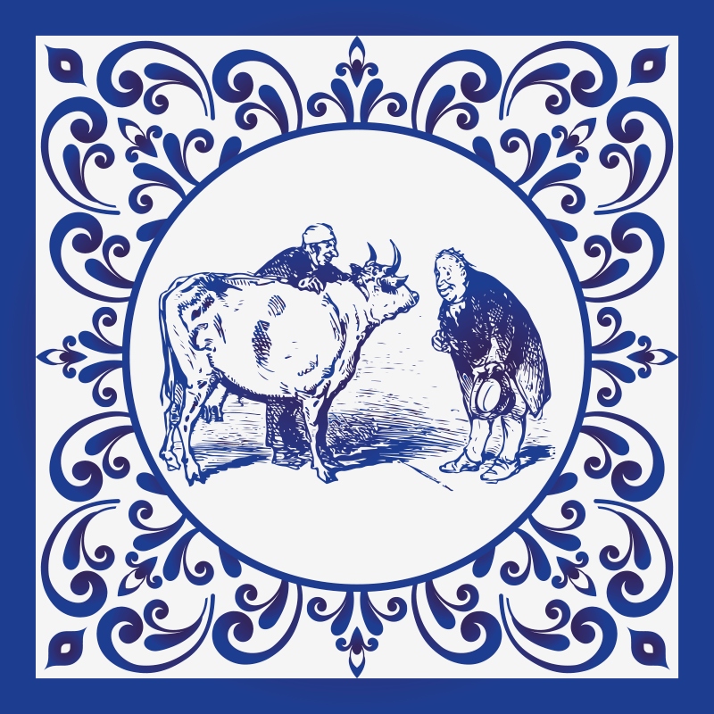 Men and cow kitchen vinyl rug - TenStickers