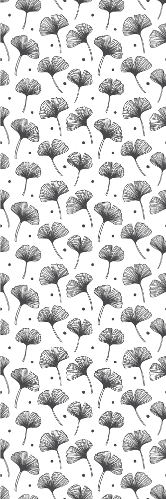Gingko leaves white pattern kitchen vinyl rug - TenStickers