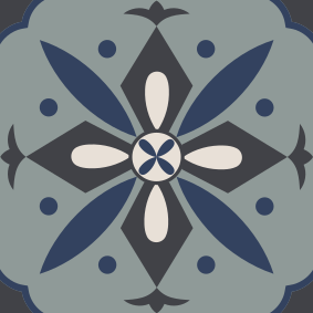 Kitchen vinyl rug in hydraulic colored tile design - TenStickers