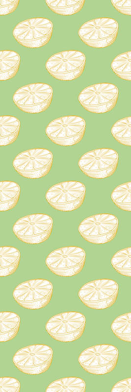 Kitchen vinyl rug hand drawn lemon citrus design - TenStickers