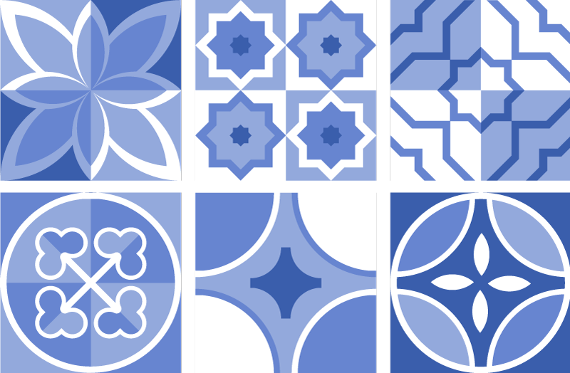 Kitchen vinyl rug azulejos cindito tiles design - TenStickers