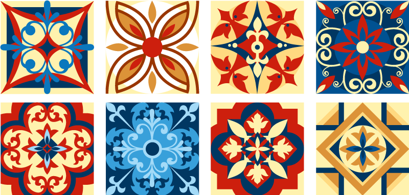 Kitchen vinyl rug crifitio cement tiles design - TenStickers