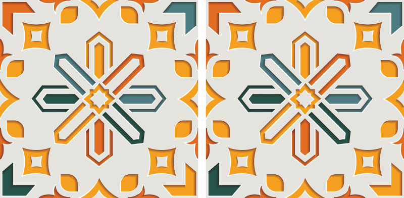 Kitchen vinyl rug encaustic tile design - TenStickers