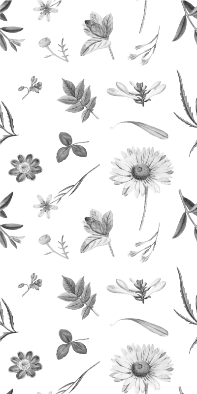 Gray spring flowers kitchen vinyl rug - TenStickers