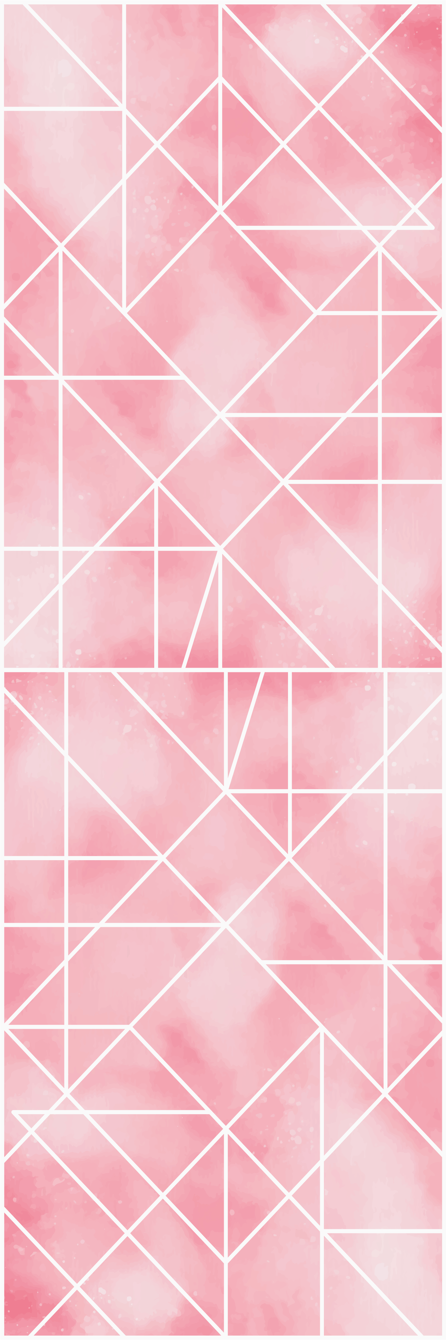 Kitchen vinyl rug with pink triangle pattern - TenStickers