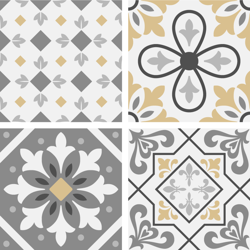 Kitchen vinyl rug amiaz cement tiles design - TenStickers