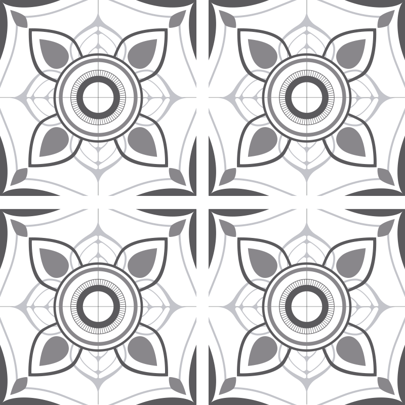 Kitchen vinyl rug with simple portuguese tile stickers - TenStickers