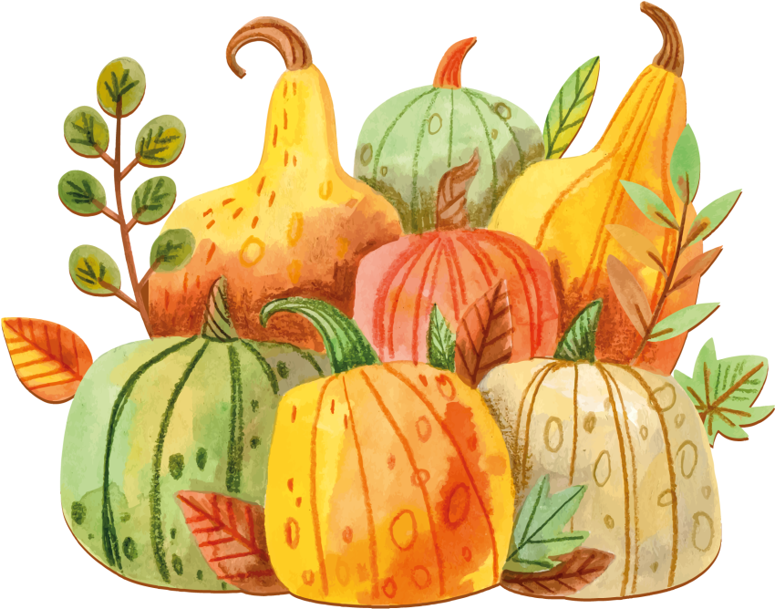 Kitchen vinyl rug watercolor thanksgiving vegetables - TenStickers