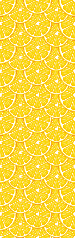 Orange pattern kitchen vinyl rug - TenStickers