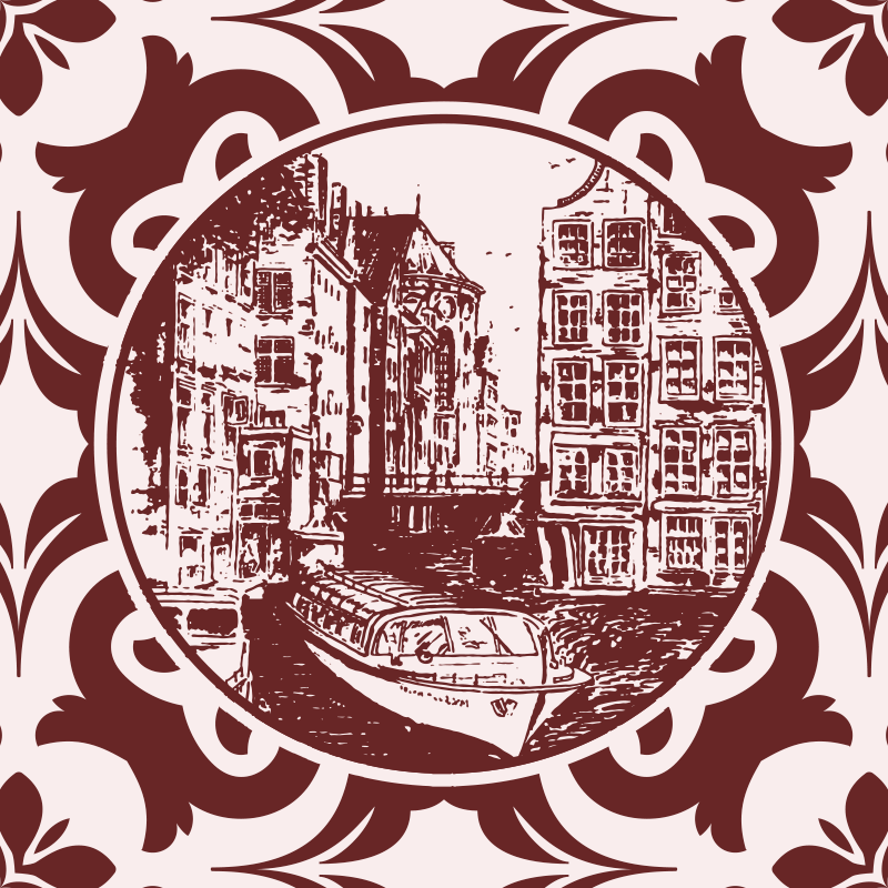 Kitchen vinyl rug canal houses and boat design - TenStickers