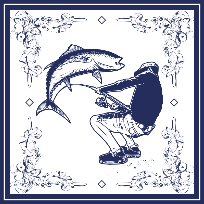 Fisherman kitchen vinyl rug - TenStickers