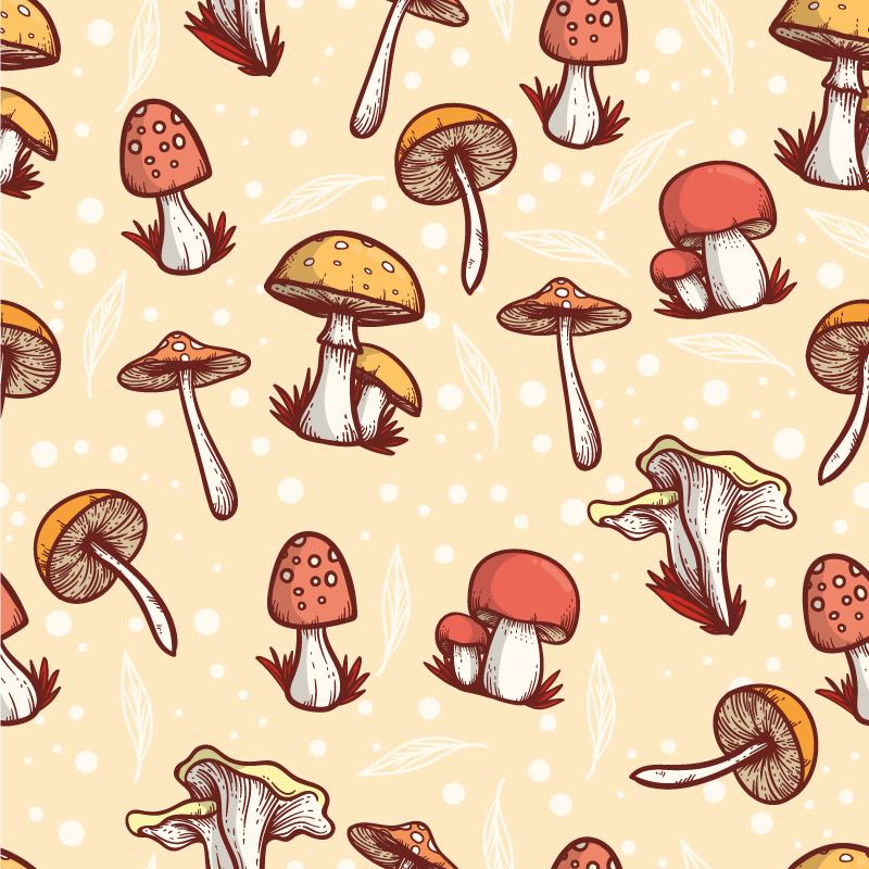 Kitchen vinyl rug with original mushroom design - TenStickers