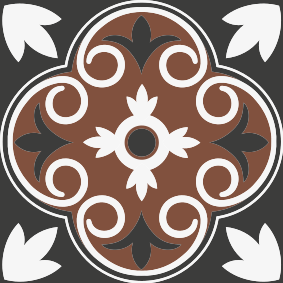 Kitchen vinyl rug in gray and brown vintage design - TenStickers