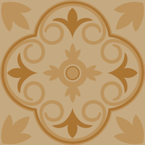 Kitchen vinyl rug with beige vintage floral design - TenStickers