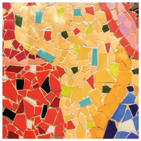 Kitchen vinyl rug in detailed colored ceramic mosaic - TenStickers