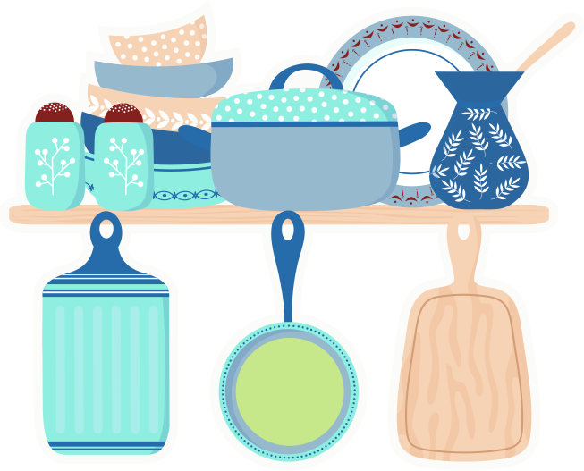 Kitchen vinyl rug for ceramic cookware - TenStickers