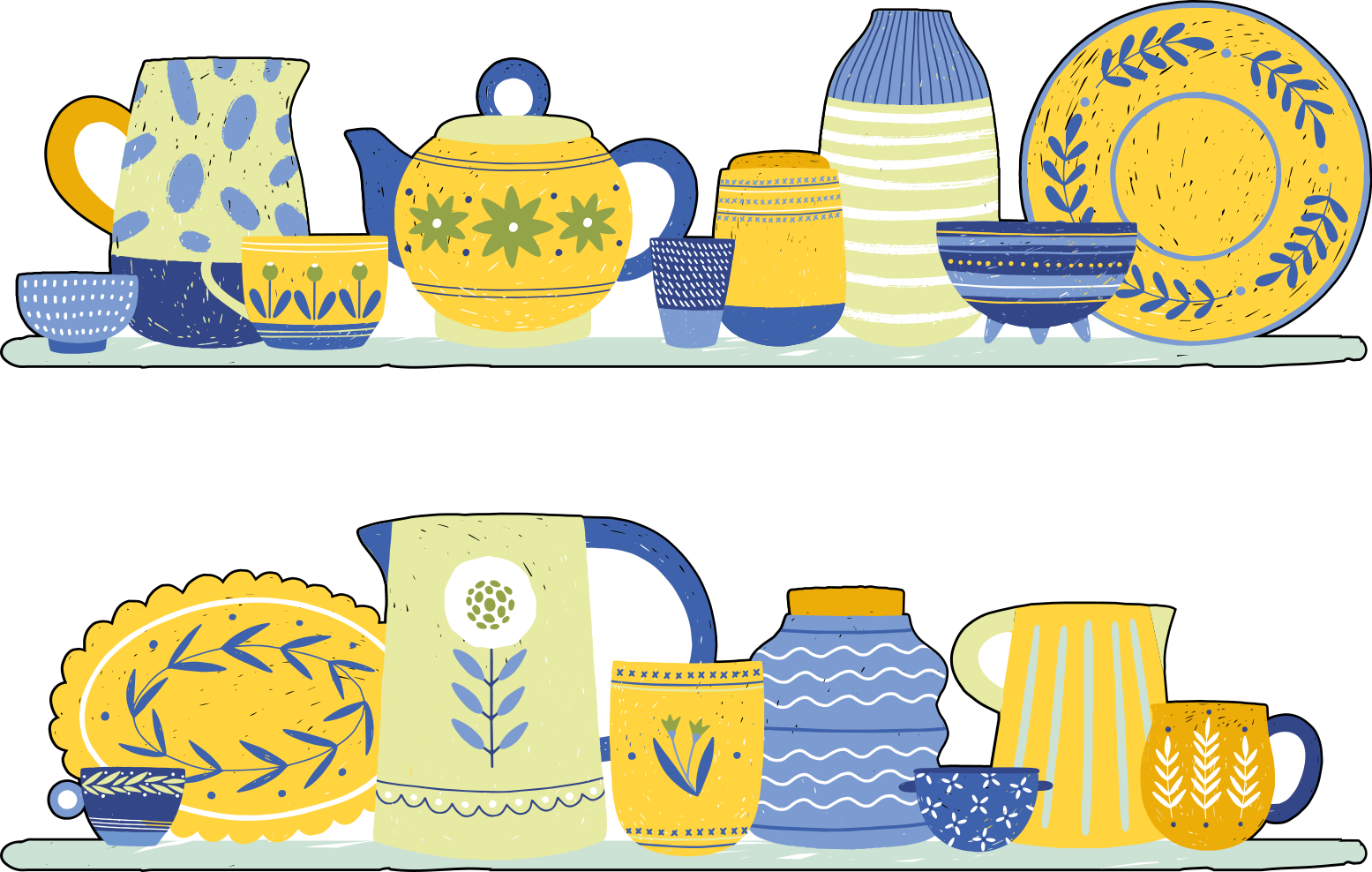 Vintage elegant kitchen shelf kitchen vinyl rug - TenStickers