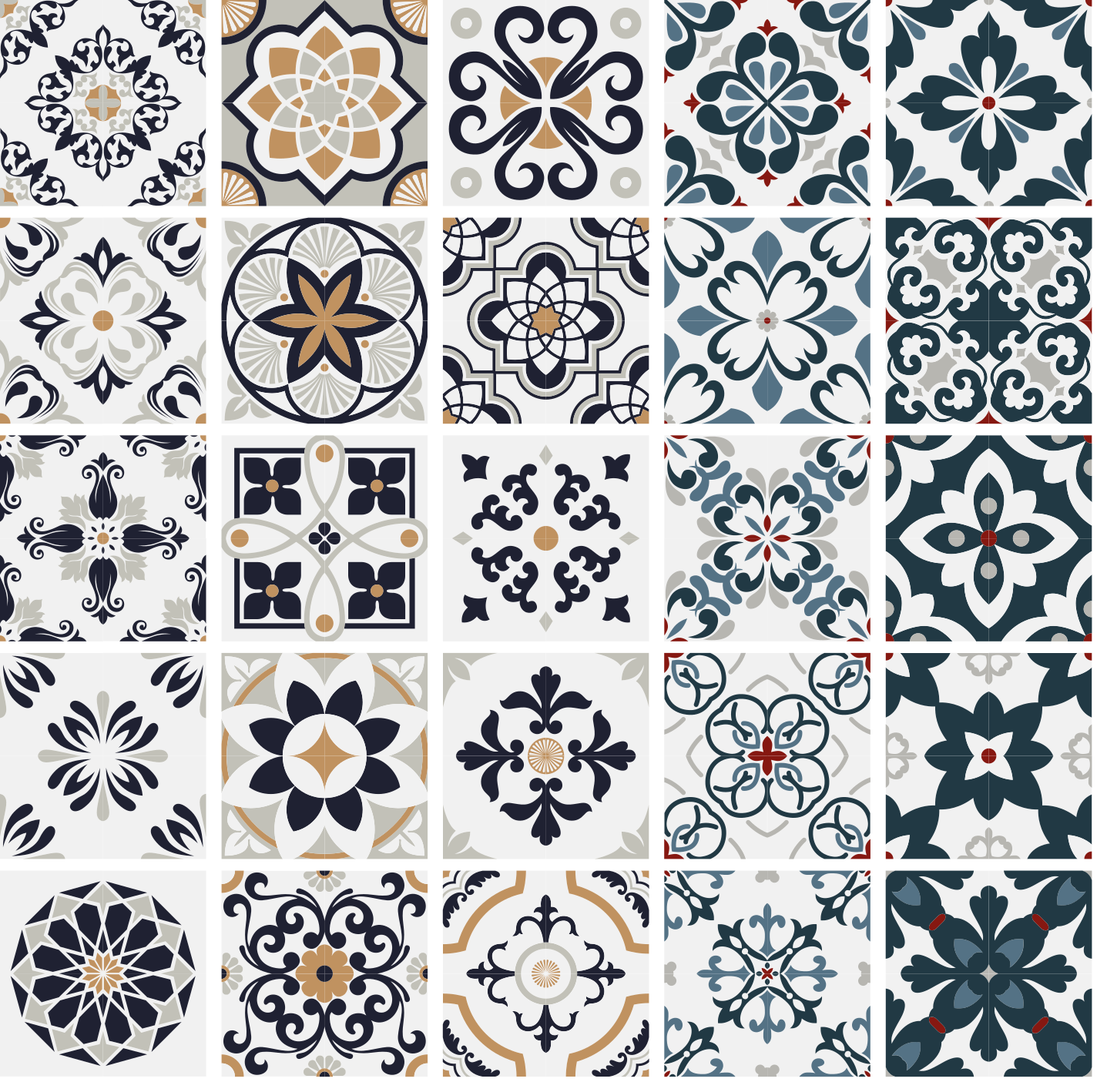 Kitchen vinyl rug with vintage tile design - TenStickers