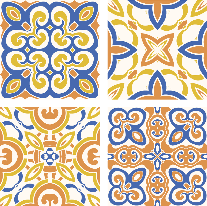 Kitchen vinyl rug sicilian tiles - TenStickers