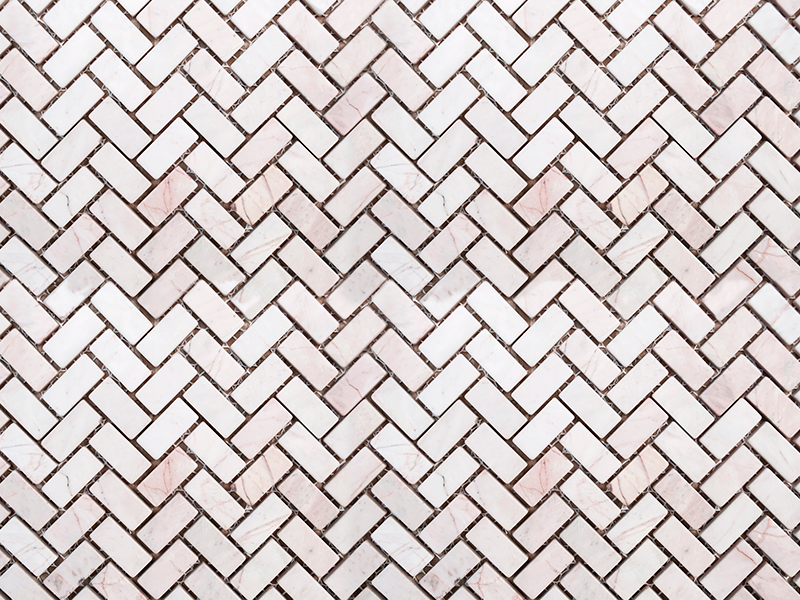 Kitchen vinyl rug herringbone marble design - TenStickers