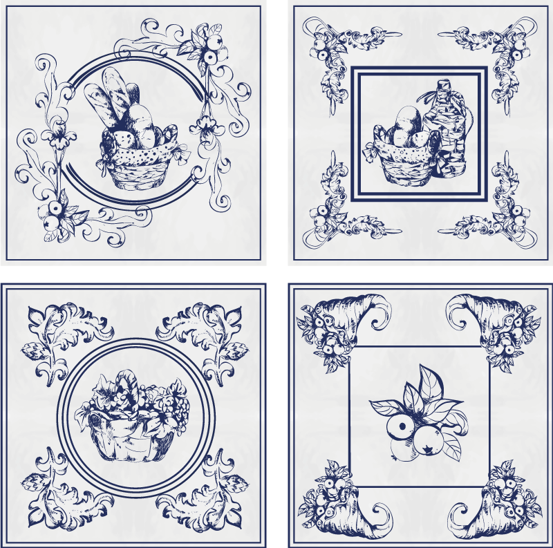 Kitchen vinyl rug belgian ceramics design - TenStickers