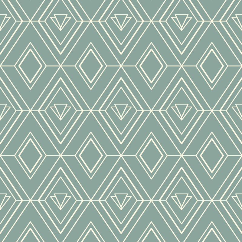 Kitchen vinyl rug with art deco geometric design - TenStickers