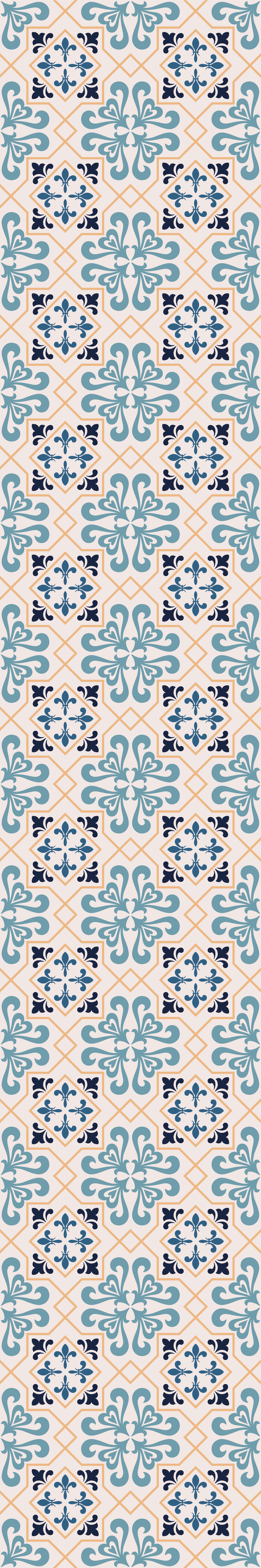 Kitchen vinyl rug with yellow portuguese tile pattern - TenStickers