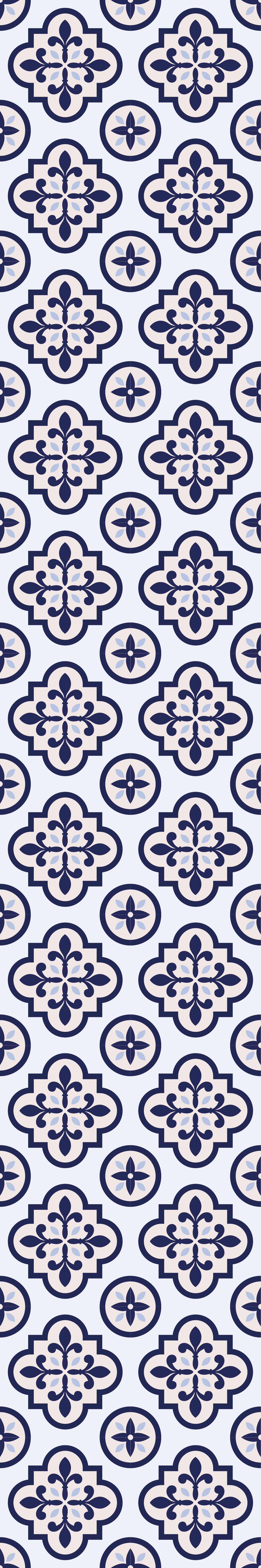 Kitchen vinyl rug blue traditional portuguese tile - TenStickers