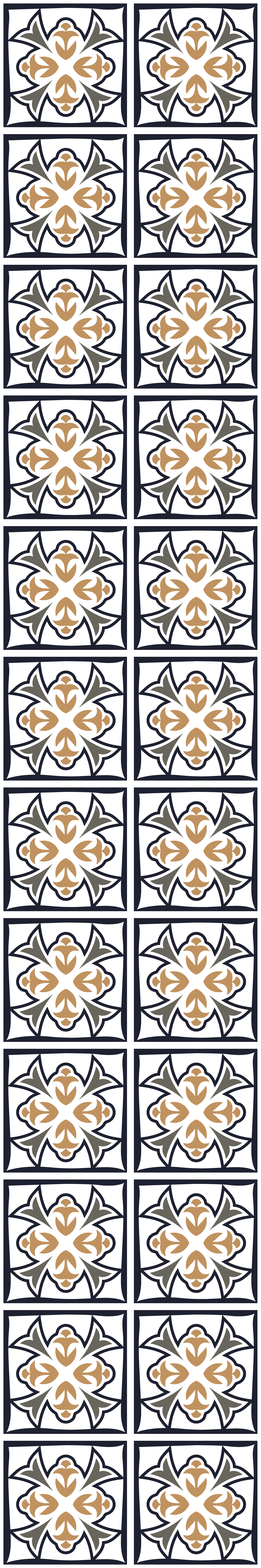 Kitchen vinyl rug in beige and black portuguese tile - TenStickers