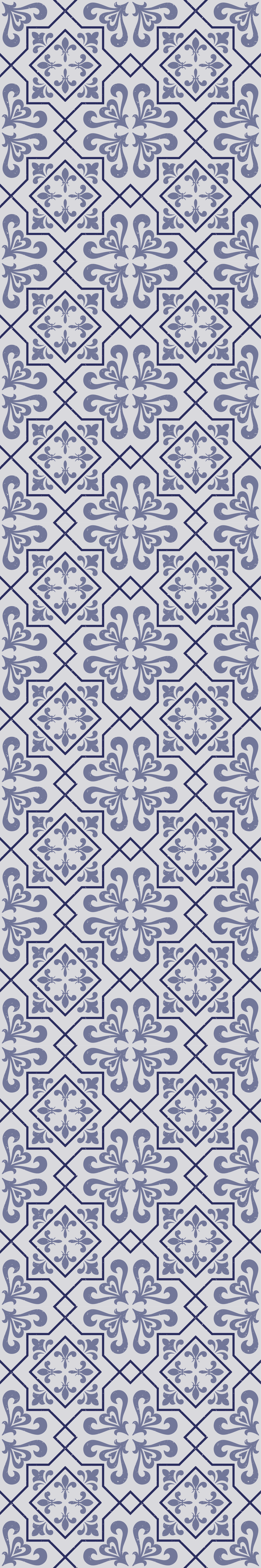 Kitchen vinyl rug in blue octagon portuguese tile - TenStickers