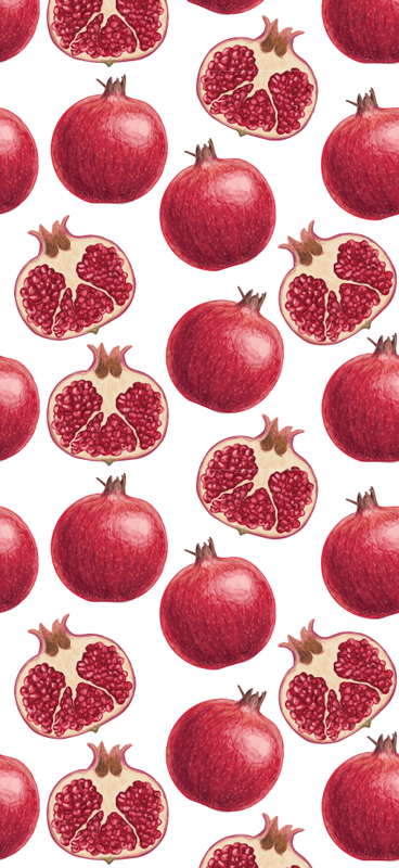 Colorful pomegranates kitchen vinyl rug - TenStickers