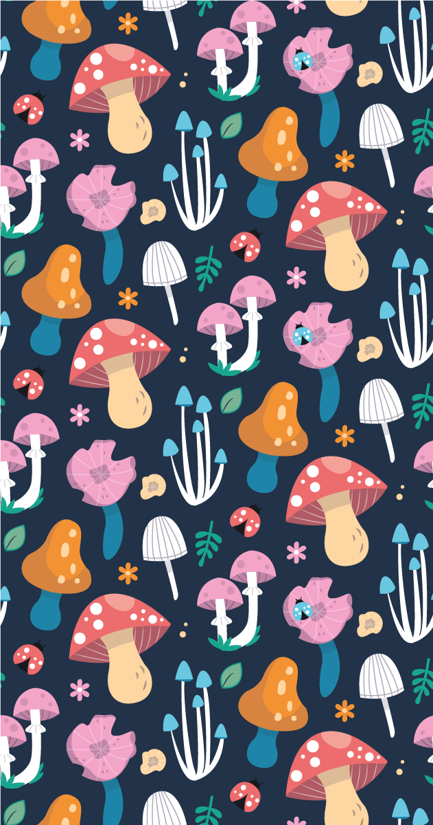 Kitchen vinyl rug with mushroom and ladybug design - TenStickers