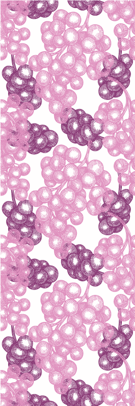 Kitchen vinyl rug with hand drawn pink and purple grapes - TenStickers