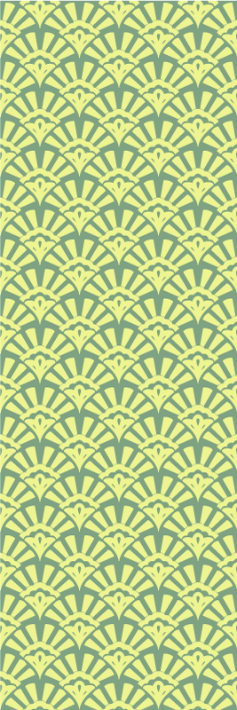 Lemon yellow 70s pattern kitchen vinyl rug - TenStickers