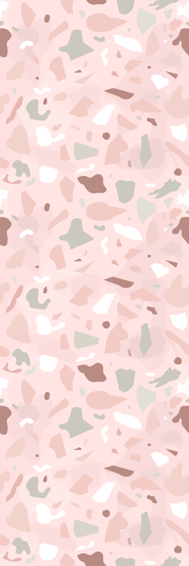 Kitchen vinyl rug in pink terrazzo pattern - TenStickers