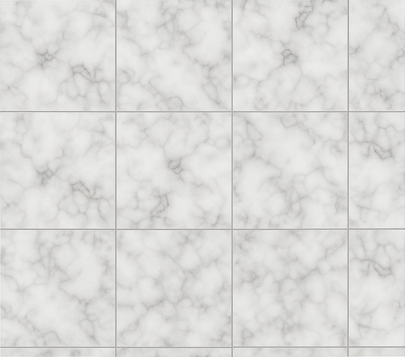 Kitchen vinyl rug in square white marble tile - TenStickers