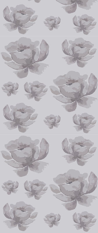 Gray 80's floral pattern bedroom vinyl rug - TenStickers