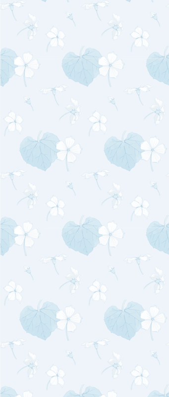 Bedroom vinyl rug in 80's scenic floral blue - TenStickers
