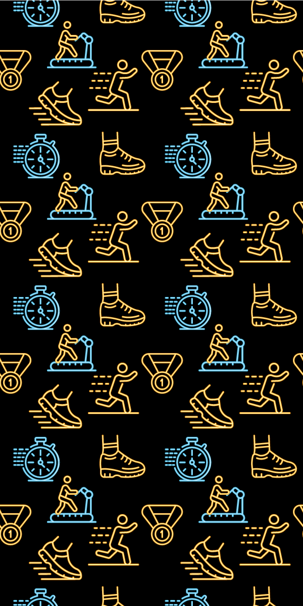 Bedroom vinyl rug with neon running vector icons - TenStickers