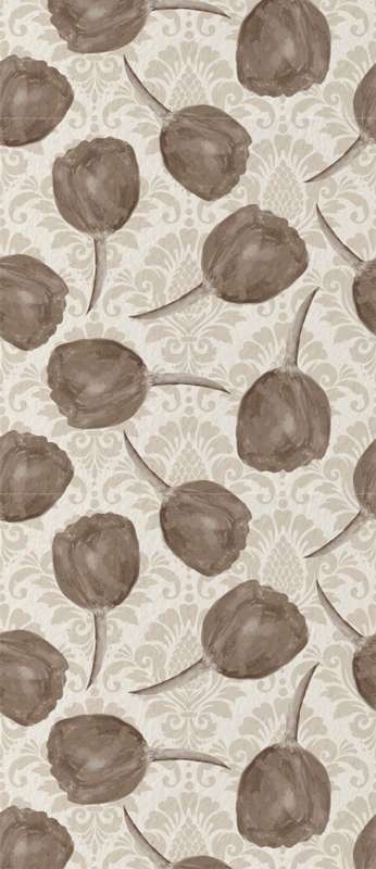 Gray tulips pattern bedroom vinyl rug - TenStickers