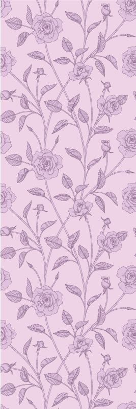 Bedroom vinyl rug with purple vintage roses design - TenStickers