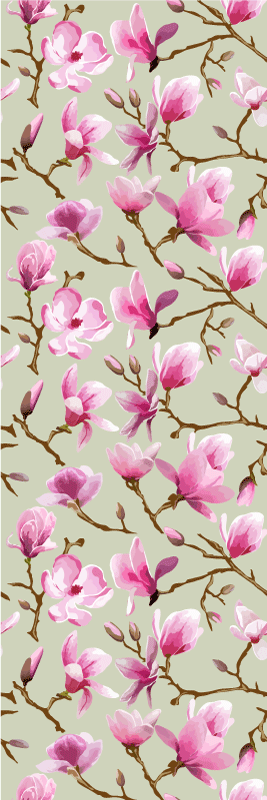 Bedroom vinyl rug with beautiful purple magnolia - TenStickers