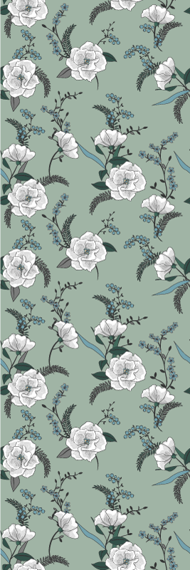 Bedroom vinyl rug beautiful white magnolia tree - TenStickers